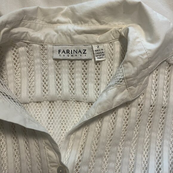 Open-knit White Button up - Picture 2 of 5